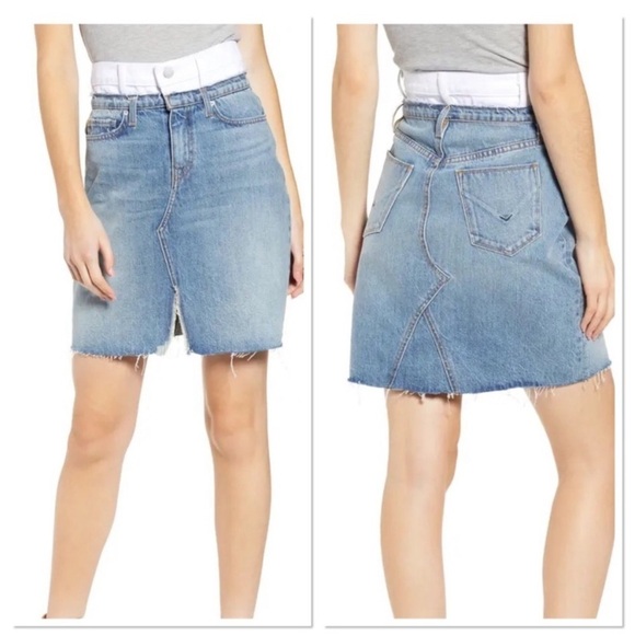 NEW Hudson Jeans Lulu Denim Skirt Contrasting Waistband 26 - Picture 1 of 8